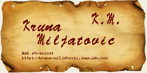 Kruna Miljatović vizit kartica